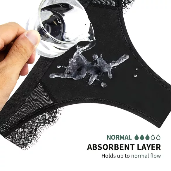 Adalet Flora Normal - menstruační kalhotky - černé - L