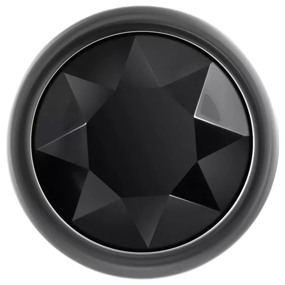 Evolved Black Gem - kovový anální kolík set - černý kámen - stříbrná