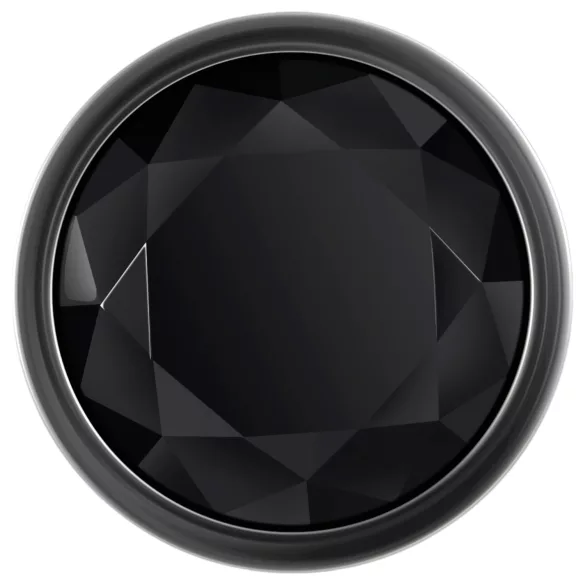 Evolved Black Gem - kovový anální kolík set - černý kámen - stříbrná