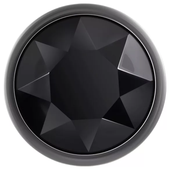 Evolved Black Gem - kovový anální kolík set - černý kámen - stříbrná