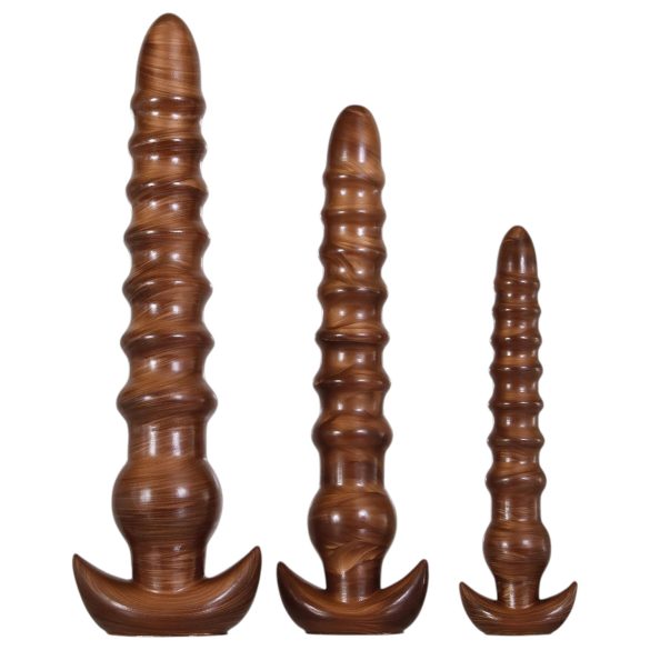 Evolved Twisted Love - anální dildo sada (dřevěný vzhled)