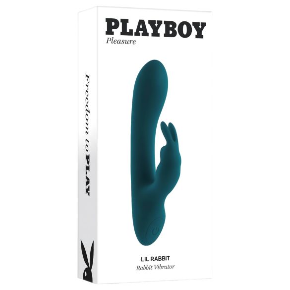 Playboy Rabbit - nabíjecí, vodotěsný vibrátor s ramenem na klitoris (tyrkys)