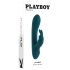 Playboy Rabbit - dobíjecí, vodotěsný vibrátor s klitorálním raménkem (tyrkysový)
