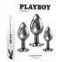 Playboy - anální kolíky sada - 3 kusy - stříbrná