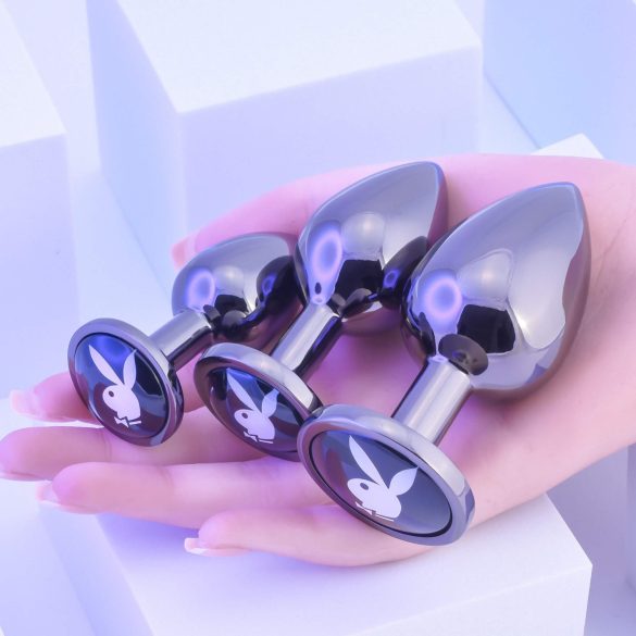 Playboy - anální kolíky sada - 3 kusy - stříbrná