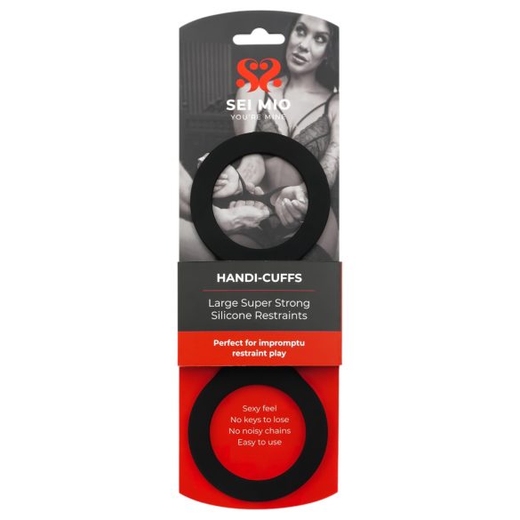 Sei Mio - pouta na ruce - silikon - černá - velikost L