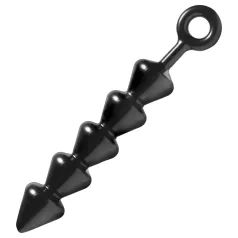 XR Brands - Spades - anální dildo s korálky (černé)