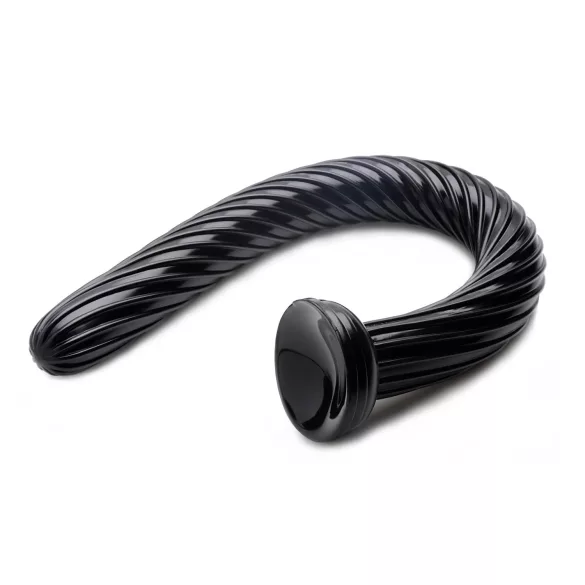 Hosed Spiral - anální dildo s přísavkou - černé - 19 cm