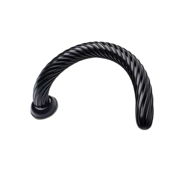 Hosed Spiral - anální dildo s přísavkou - černé - 19 cm