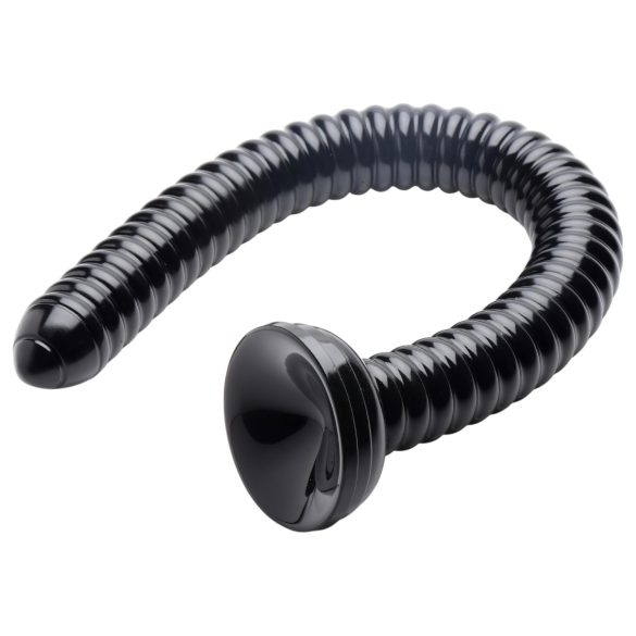 Žebrované anální dildo s přísavkou 19 (černé)