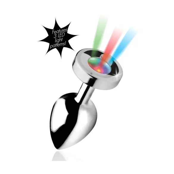Booty Sparks - anální kolík se světlem - velký - stříbrný