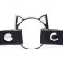 Master Series Kinky Kitty - obojek s kočičí hlavou a kroužkem (černá)