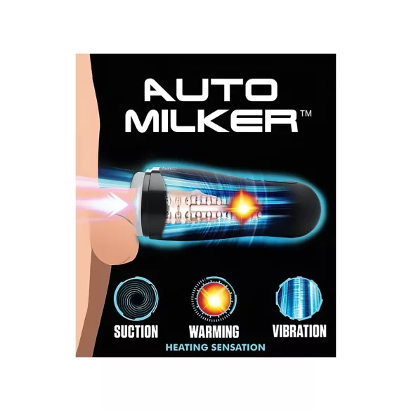 Lovebotz - automatický masturbátor s vodotěsným sáním a vibracemi - černý
