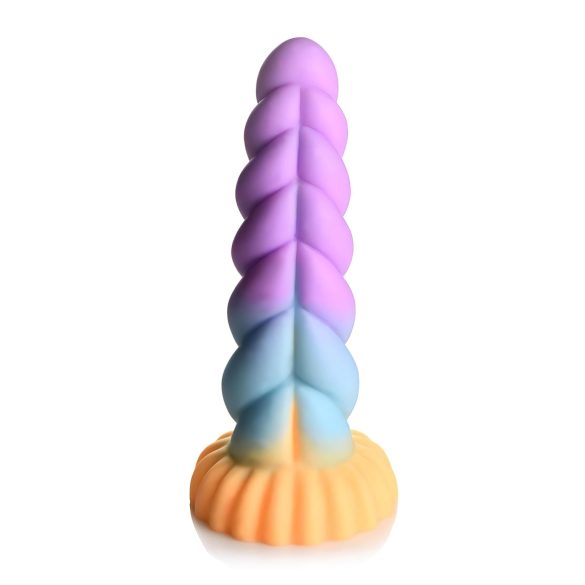 Mystique - jednorožčí dildo 21 cm (fialovo-žluté)