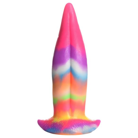 Kreaturní Kohoutí Jazyk - svítící silikonové dildo - 21 cm
