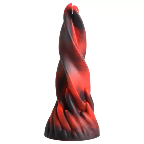 Creature Cocks Hell Kiss - spirálový silikonový dildo - 19 cm - červený