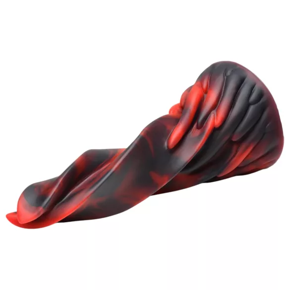 Creature Cocks Hell Kiss - spirálový silikonový dildo - 19 cm - červený