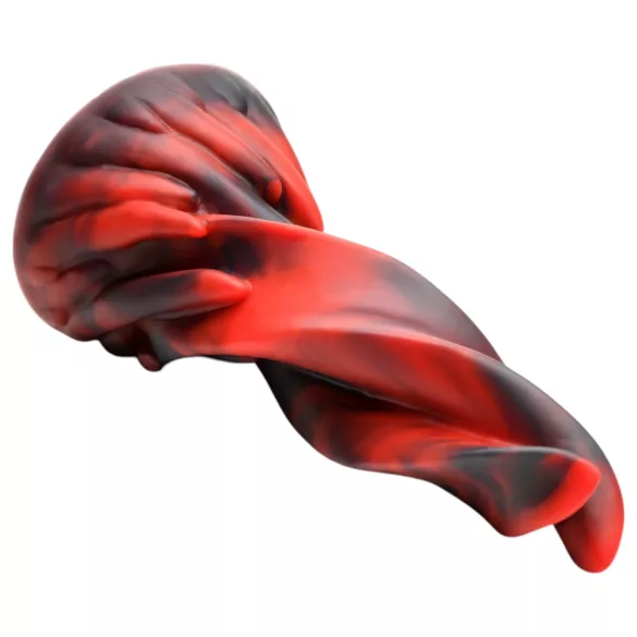 Creature Cocks Hell Kiss - spirálový silikonový dildo - 19 cm - červený