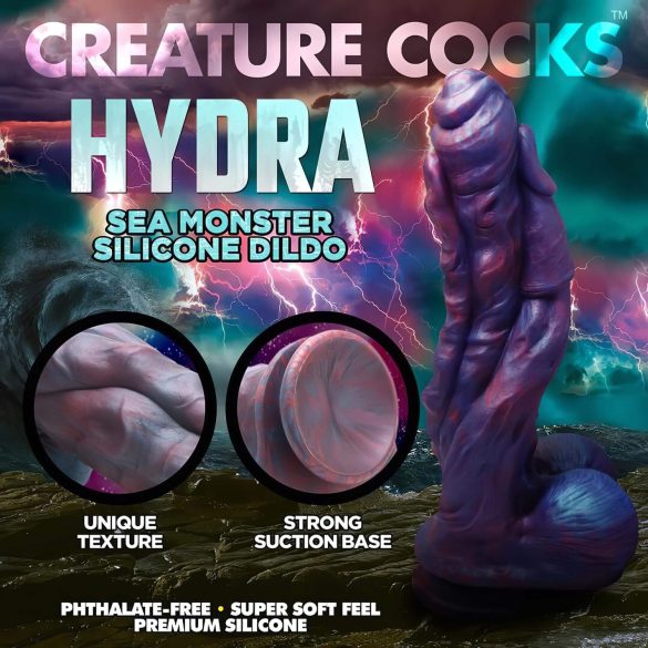 Creature Cocks Hydra - silikonové dildo - 27 cm - fialové