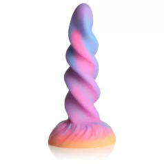   Creature Cocks - svítící jednorožčí dildo - silikon - fialovo-růžové
