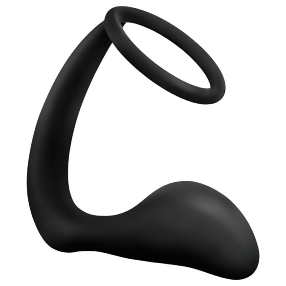 Anal Adventures Platinum - anální dildo s erekčním kroužkem - černé