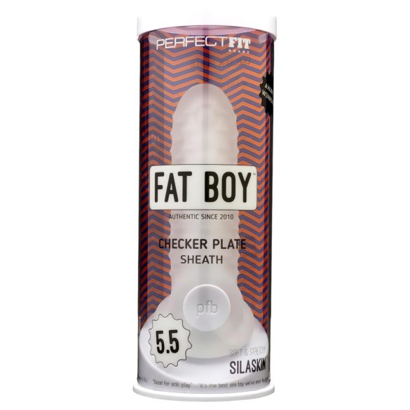 Fat Boy Checker Box - bílý penisový návlek (15cm)