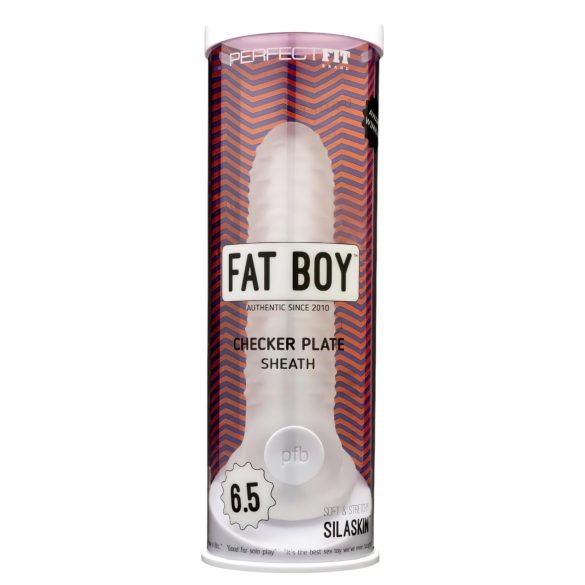 Fat Boy Checker Box - návlek na penis - 17 cm - bílý