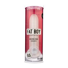   Fat Boy - návlek na penis - mikro rýhovaný - 17 cm - bílý