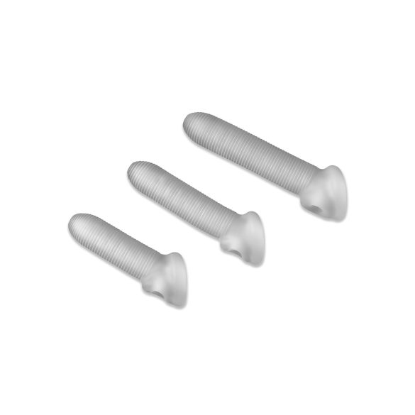 Fat Boy - návlek na penis - mikro rýhovaný - 17 cm - bílý