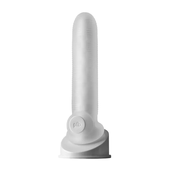 Fat Boy - návlek na penis - mikro drážky - 19 cm - bílý