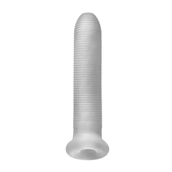 Fat Boy - návlek na penis - mikro drážky - 19 cm - bílý