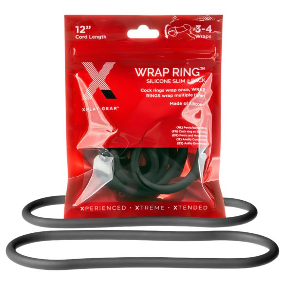 Perfect Fit Slim Wrap 12 - tenký penisový kroužek - černý (30 cm)