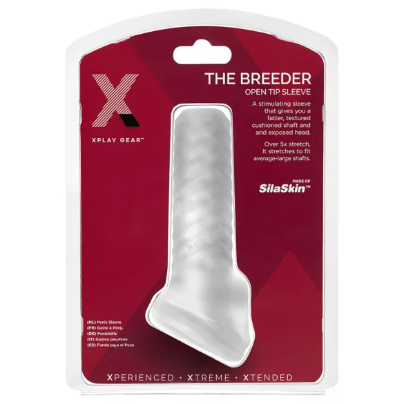 Perfect Fit Breeder - otevřený návlek na penis - bílý