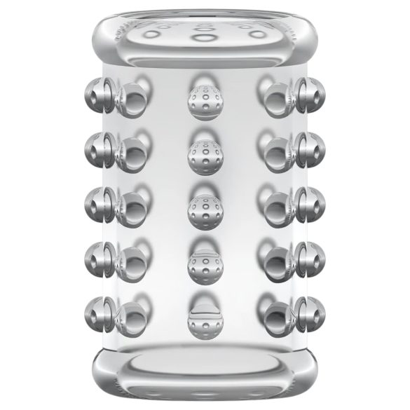 Stay Hard - erekční návlek na penis s výstupky - transparentní