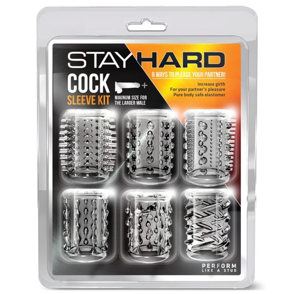 Stay Hard sada průhledných penisových manžet (6 ks)