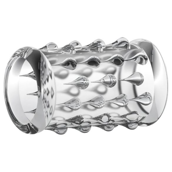 Stay Hard - erekční kroužek s výstupky - transparentní