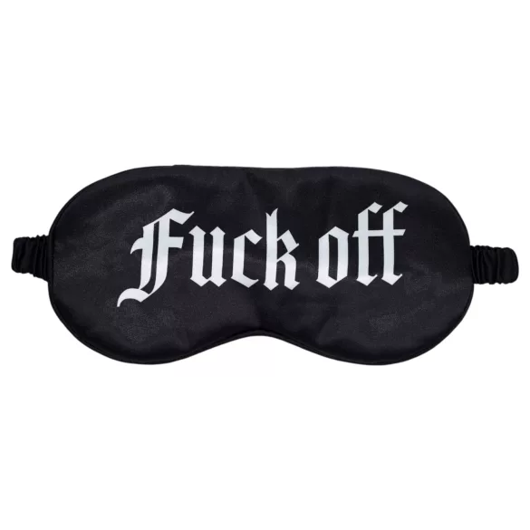 Ouch! - saténová maska na oči s nápisem „Fuck Off“ (černá)