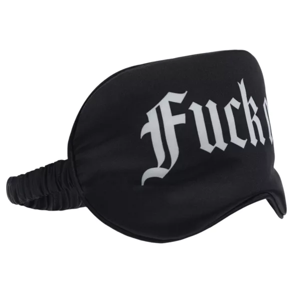 Ouch! - saténová maska na oči s nápisem „Fuck Off“ (černá)