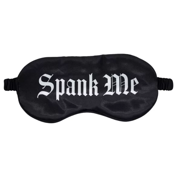 Au! - saténová oční maska s nápisem „Spank Me“ (černá)