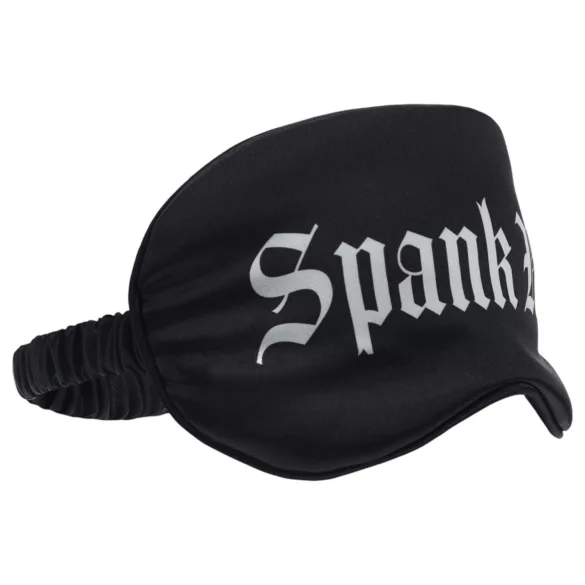 Au! - saténová oční maska s nápisem „Spank Me“ (černá)