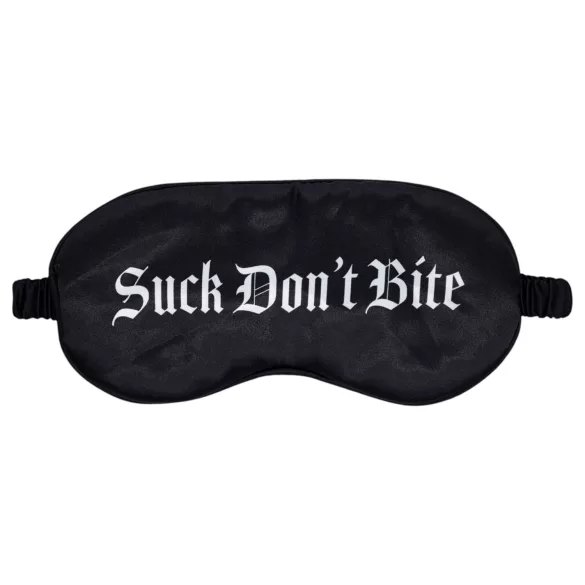 Au! - saténová oční maska s nápisem „Suck Don't Bite“ (černá)