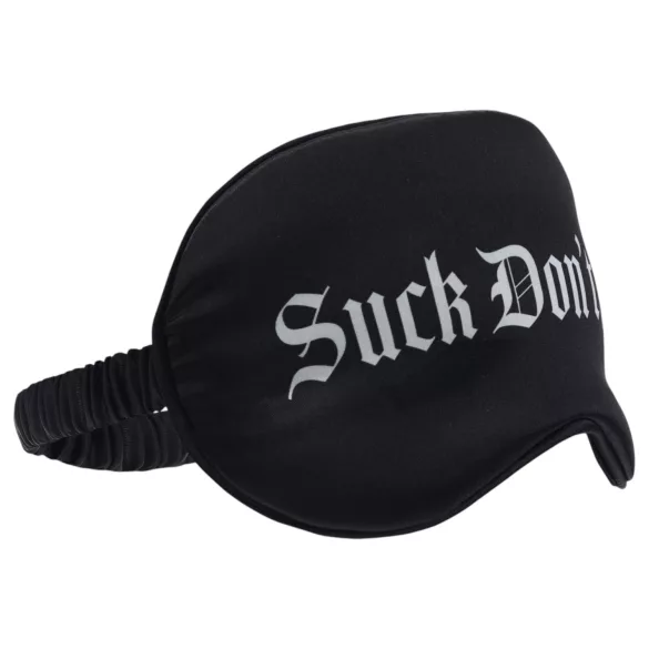 Au! - saténová oční maska s nápisem „Suck Don't Bite“ (černá)