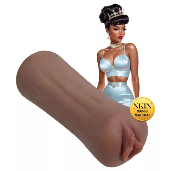 XKIN Beauty Queen Lulu - realistická umělá vagína masturbátor (tmavá přírodní)