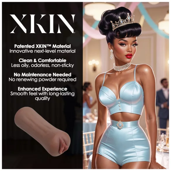 XKIN Beauty Queen Lulu - realistická umělá vagína masturbátor (tmavá přírodní)