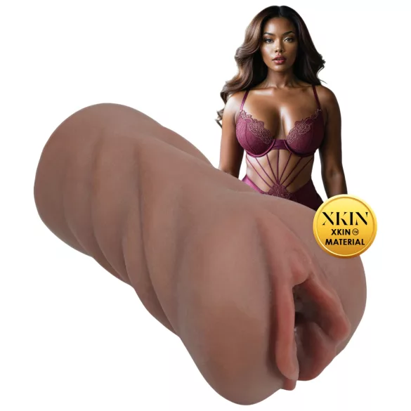 XKIN Next Door Amani - realistická umělá vagína masturbátor (tmavě přírodní)