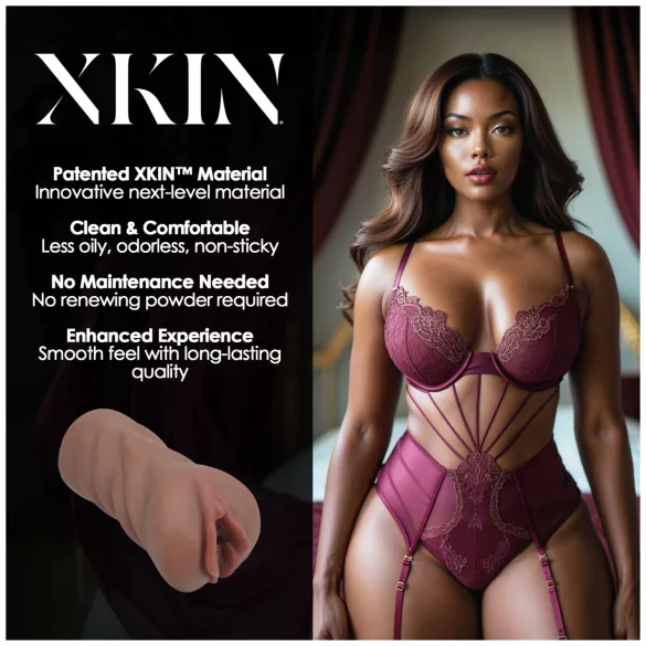 XKIN Next Door Amani - realistická umělá vagína masturbátor (tmavě přírodní)
