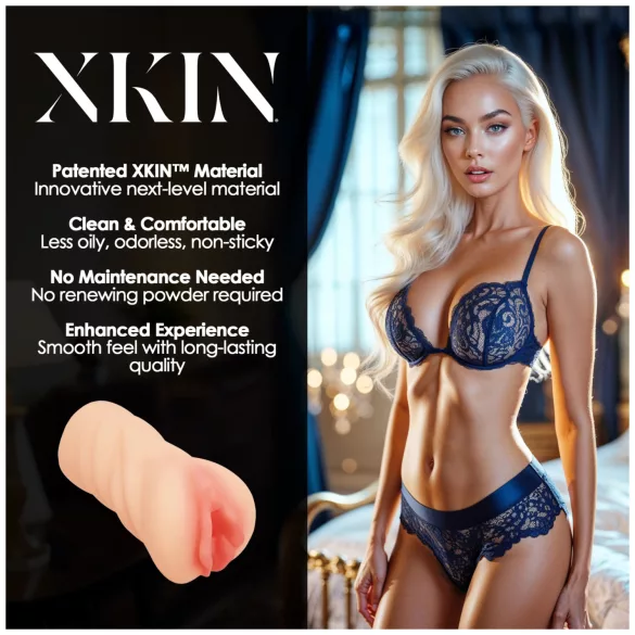 XKIN Desire Alessia - realistická umělá vagína masturbátor (přírodní)