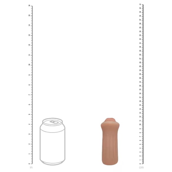 XKIN - umělá ústa masturbátor - S (tmavá přírodní)