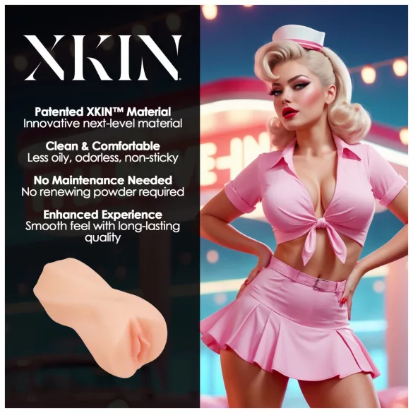 XKIN Cutie Darla - realistická umělá vagína masturbátor (přírodní)