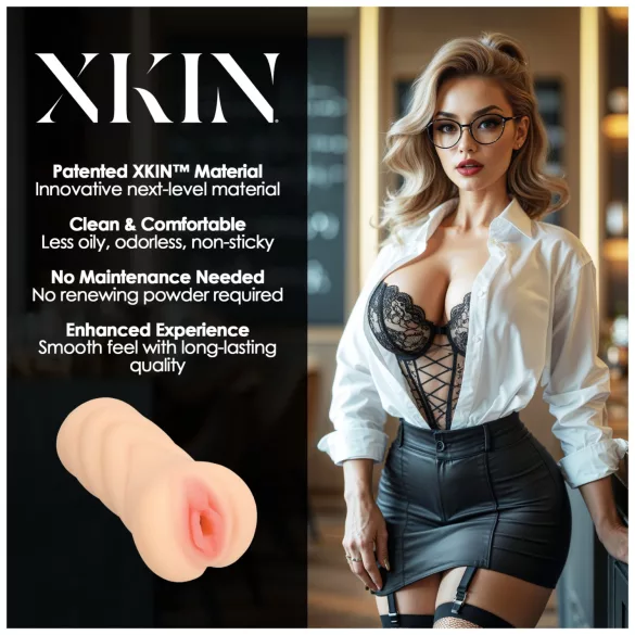 XKIN Teacher Ms Jenny - realistická umělá vagína masturbátor (přírodní)